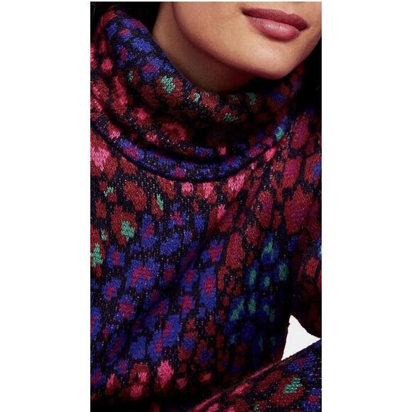 $275 Farm Rio Leopard Mix Sweater Dress - Picture 4 of 9